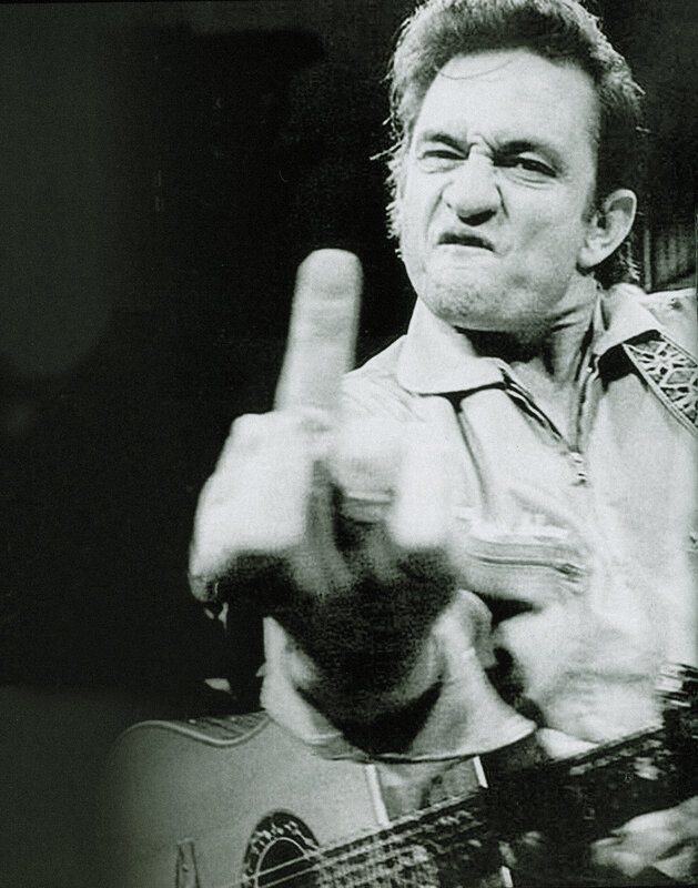 Man giving middle finger gesture