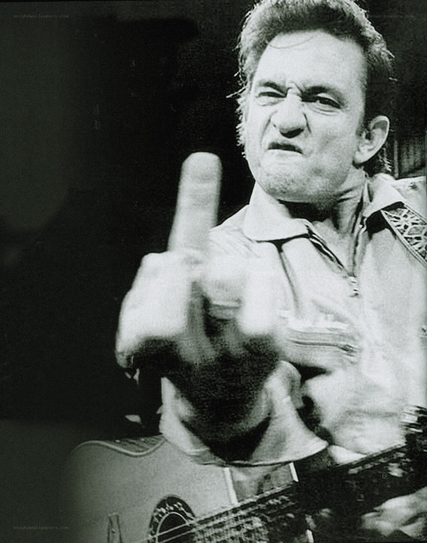 Man giving middle finger gesture