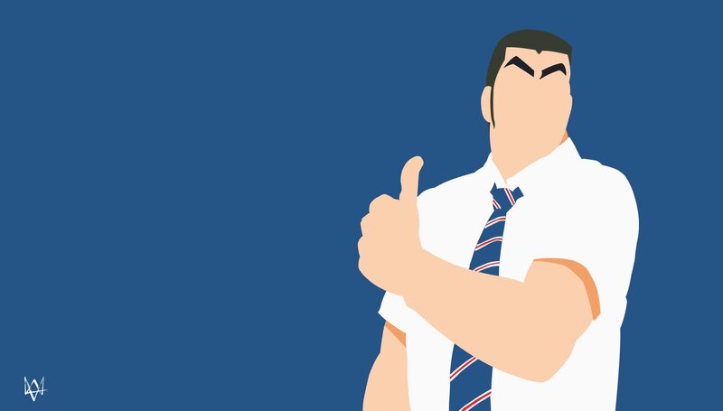 Man Giving Thumbs Up — Blue