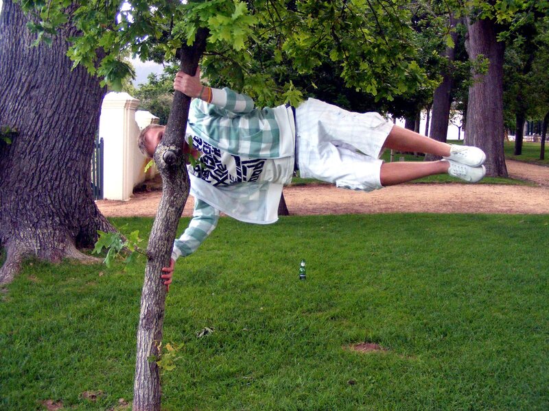Man hanging from a tree