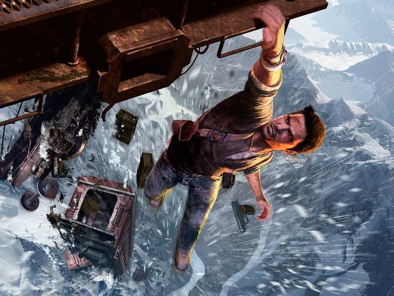 Man Hanging from Wreckage — Brown, Dramatic, Winter
