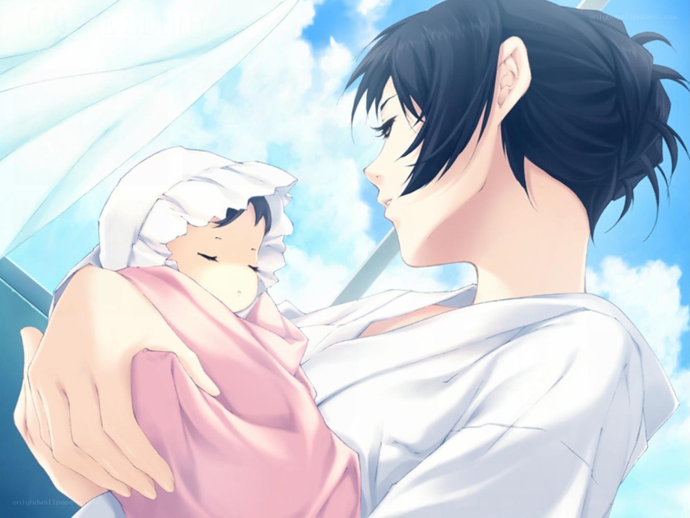 Man holding a baby