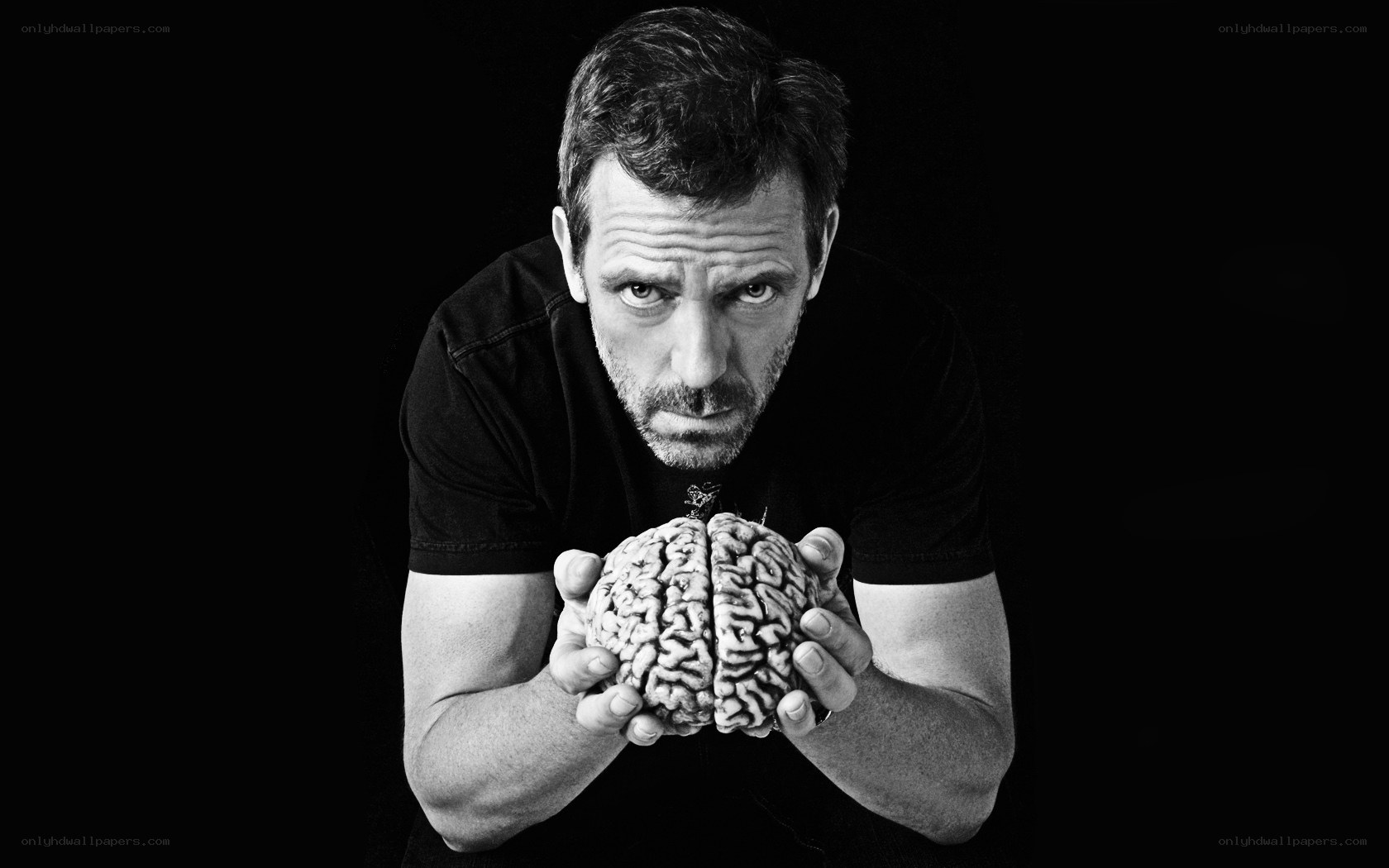 man holding a brain