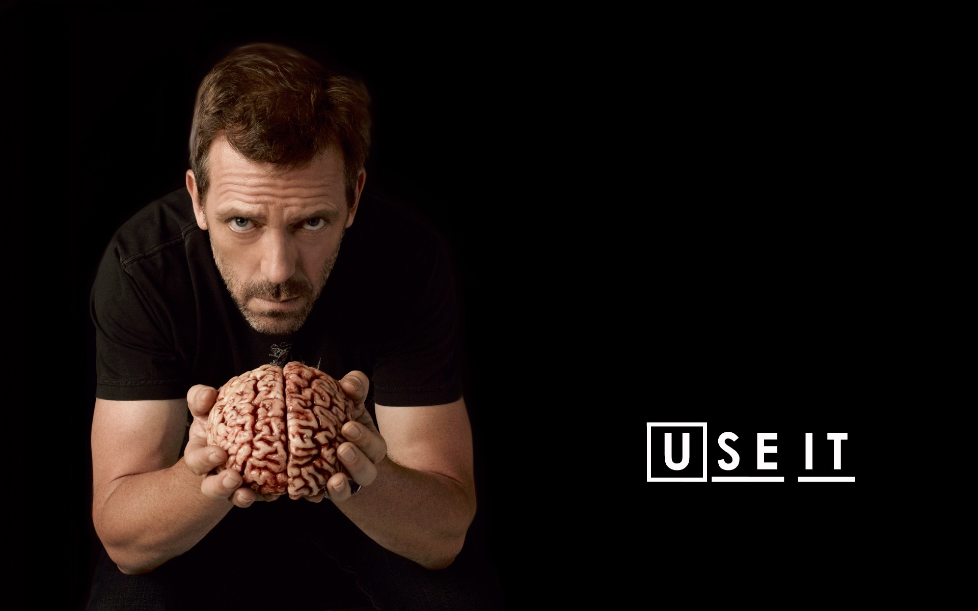 man holding a brain