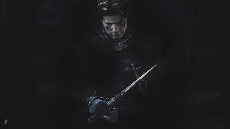 Man Holding a Dagger — Black