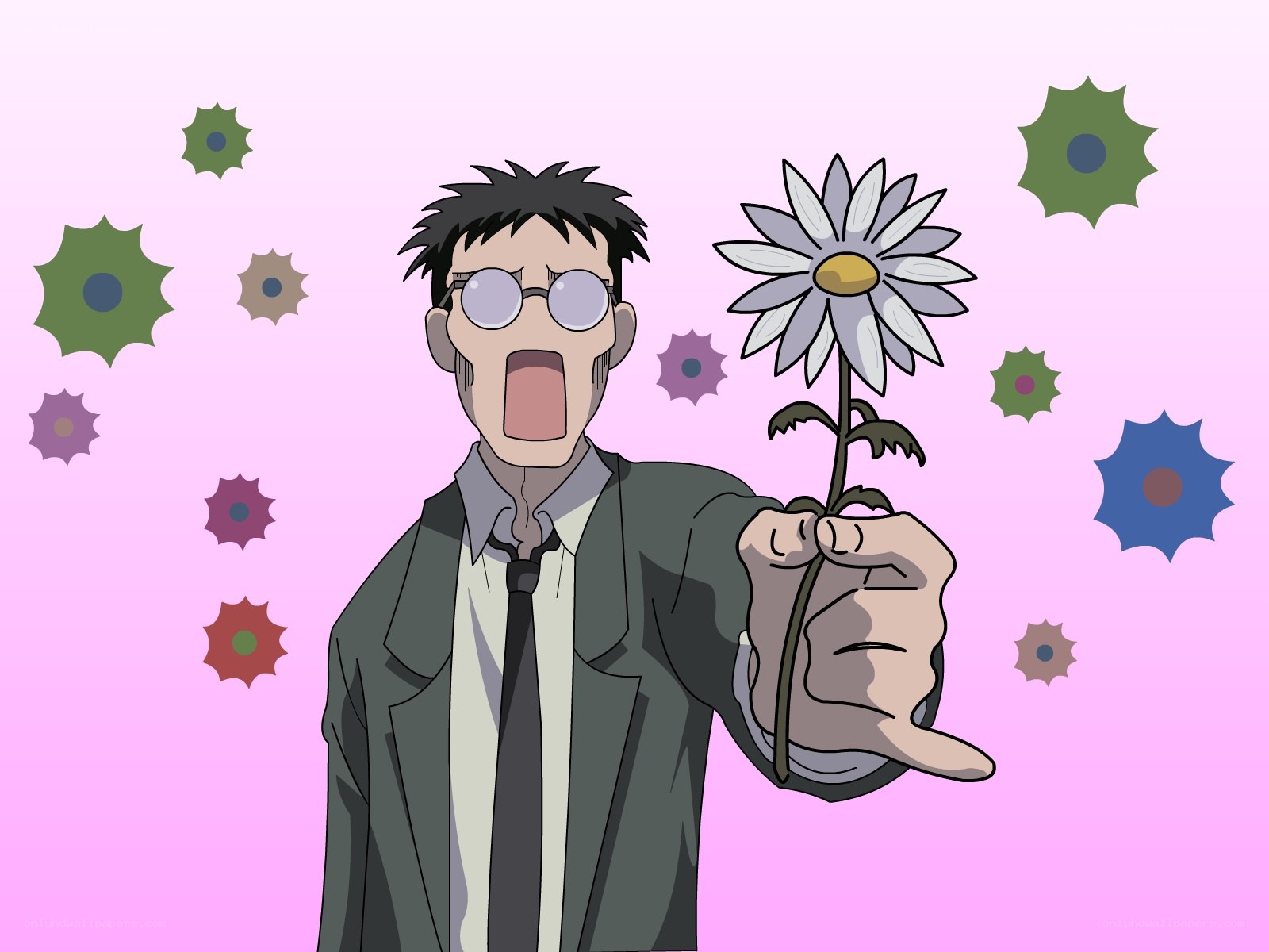 man holding a flower