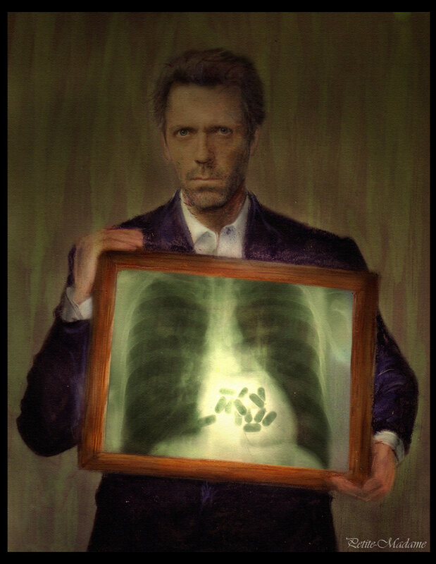 Man holding a framed X-ray