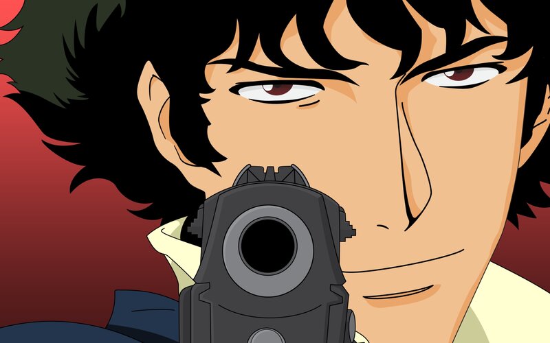 Man Holding a Gun — Black, Intense, Anime