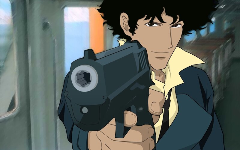 Man Holding a Gun — Black, Serious, Anime