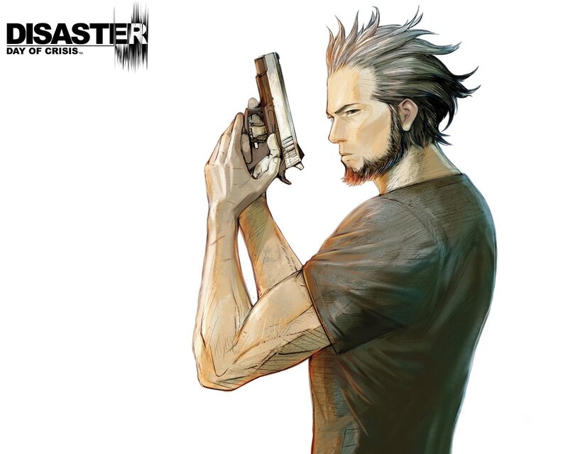 Man Holding a Gun — Brown, Serious