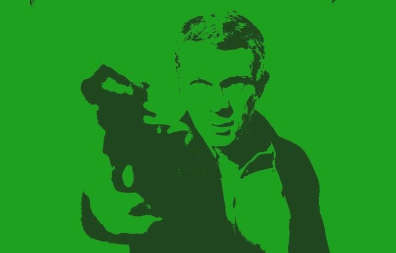 Man Holding a Gun — Green, Dramatic