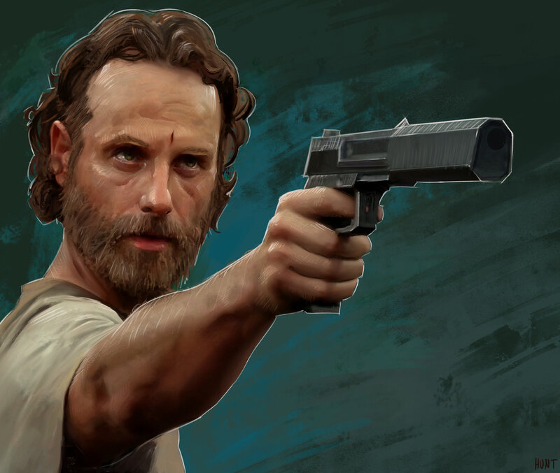 Man Holding a Gun — Teal