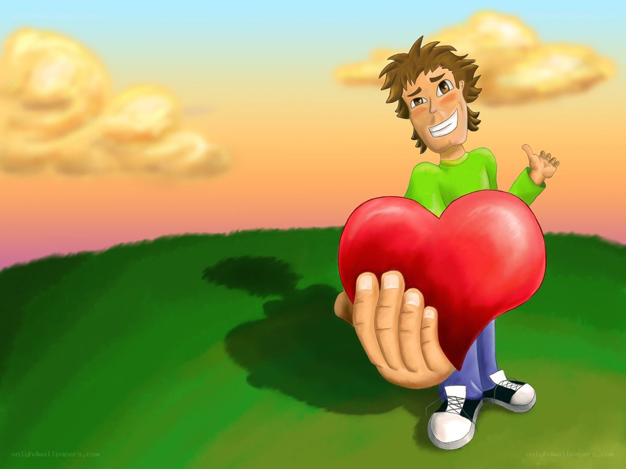 man holding a heart