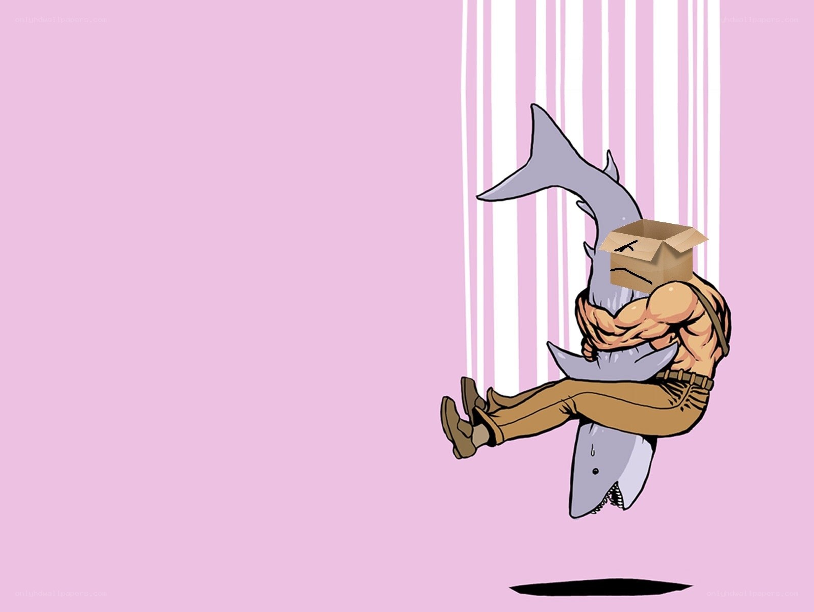 man holding a shark