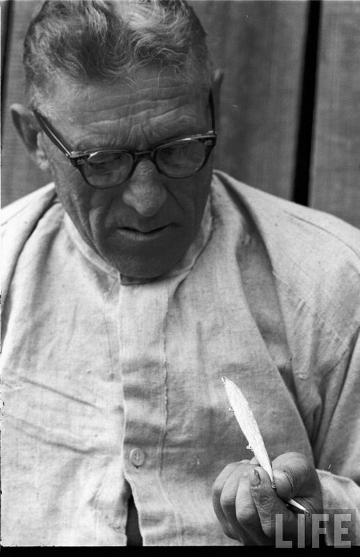 man holding a small object
