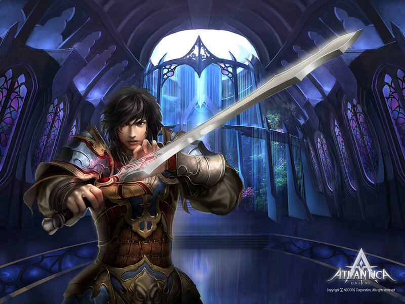 Man Holding a Sword — Blue