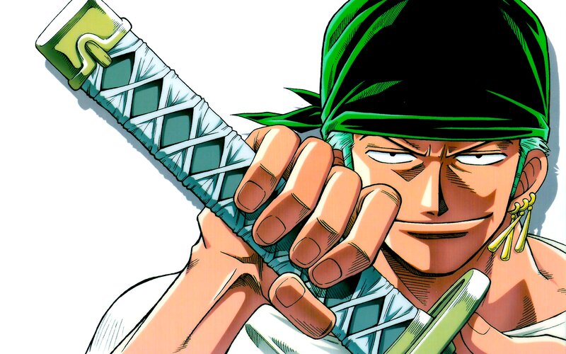 Man Holding a Sword — Green, Determined