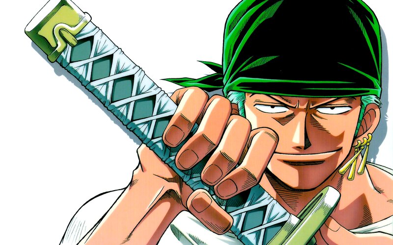 Man Holding a Sword — Green, Intense