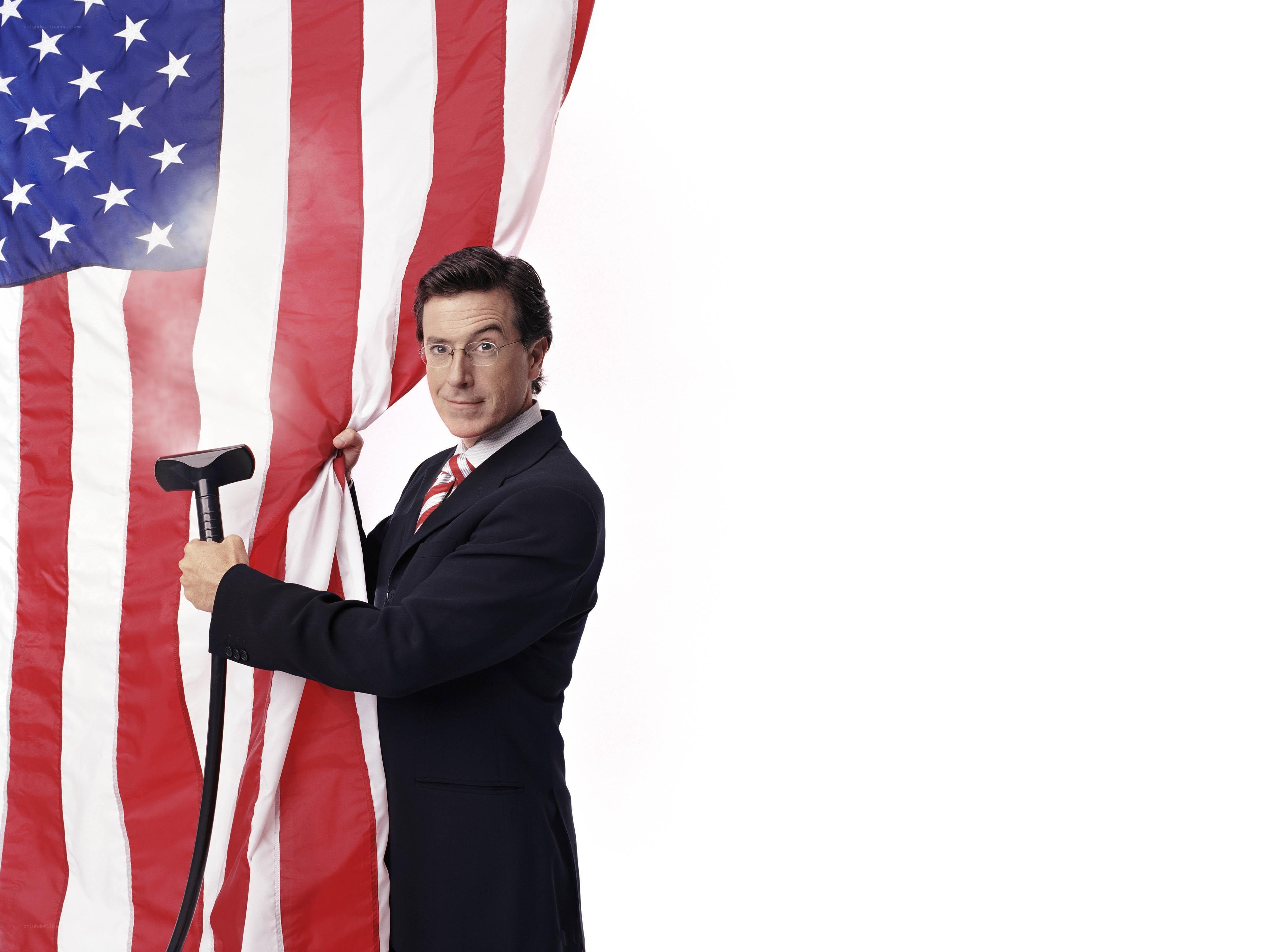 man holding american flag