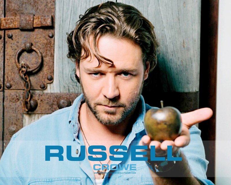 Man Holding an Apple — Blue
