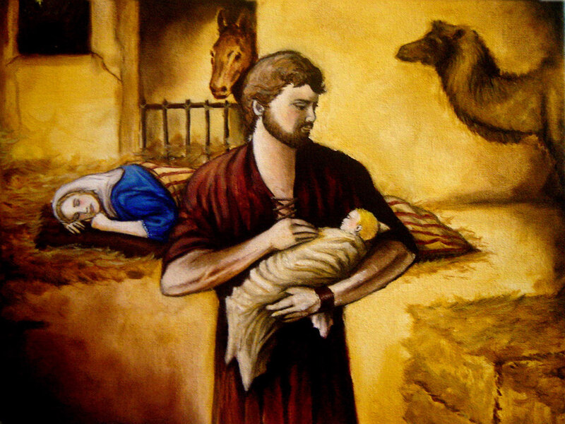 Man Holding Baby — Yellow