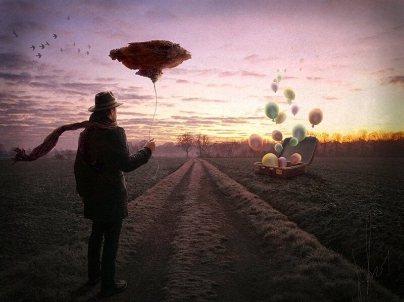 Man Holding Balloon