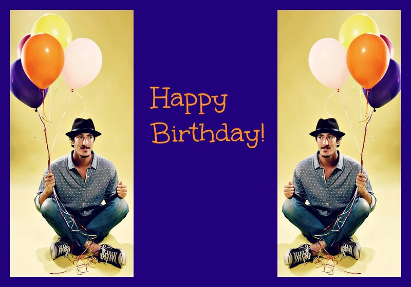 Man Holding Balloons — Purple