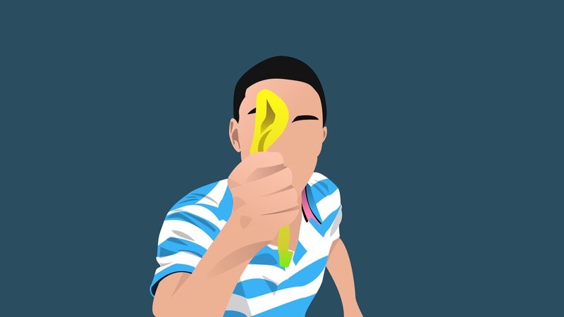 Man Holding Banana