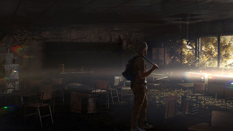 Man Holding Baseball Bat — Brown, Dramatic, Night