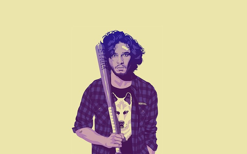 Man Holding Baseball Bat — Purple, Serious