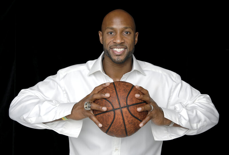 Man Holding Basketball — Black