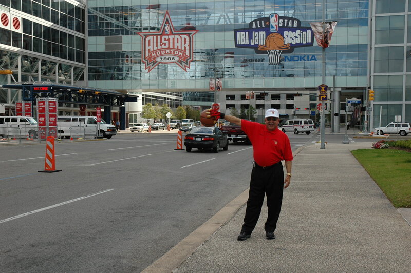 Man Holding Basketball — Red, Outdoor