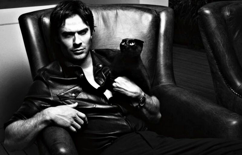 Man Holding Black Cat