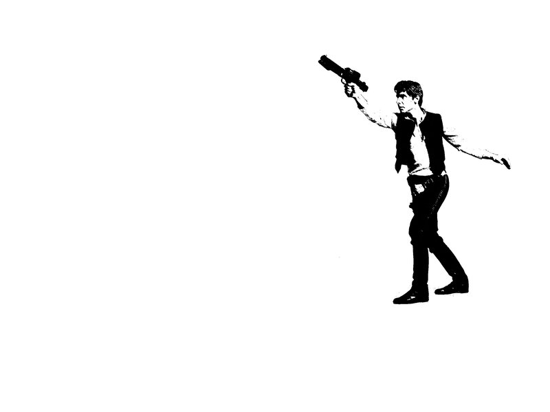 Man Holding Blaster Pistol — Black