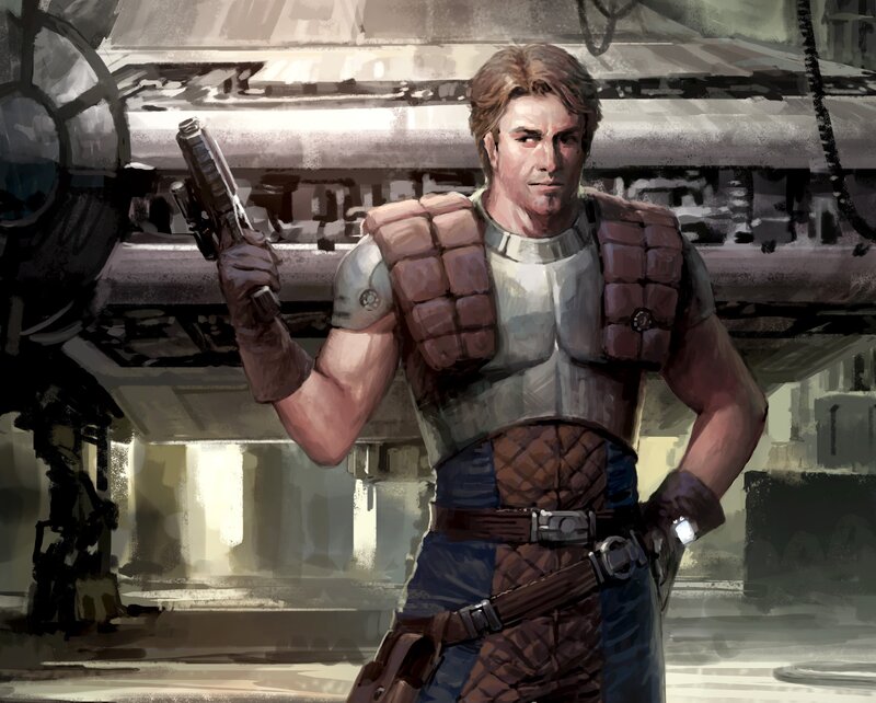 Man Holding Blaster Pistol — Brown