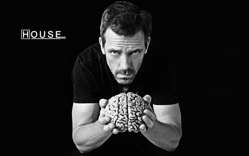 Man Holding Brain Model — Black, Dramatic, Photograph, Brain Model