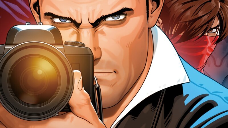 Man Holding Camera — Blue, Dramatic