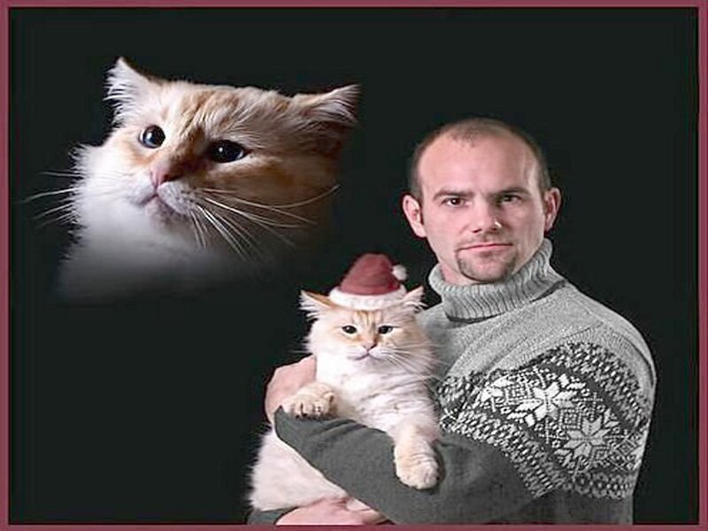 Man Holding Cat — Black