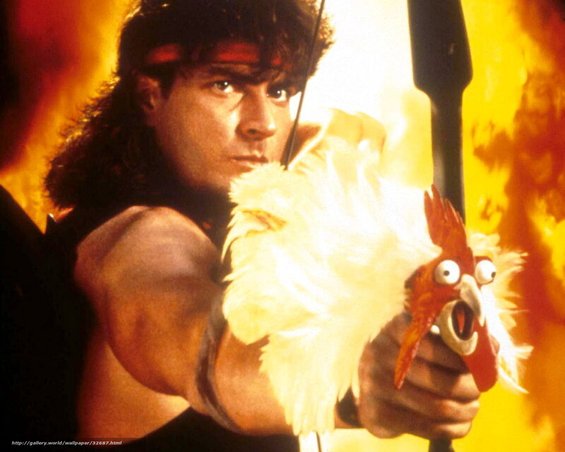 man holding chicken prop