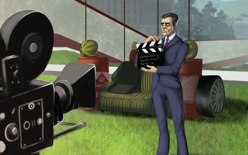 Man Holding Clapperboard — Green
