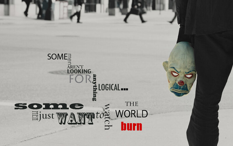 man holding clown mask