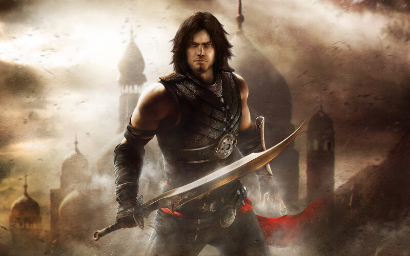 Man Holding Curved Sword — Brown, Dramatic, Digital Art
