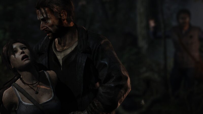 Man holding distressed woman
