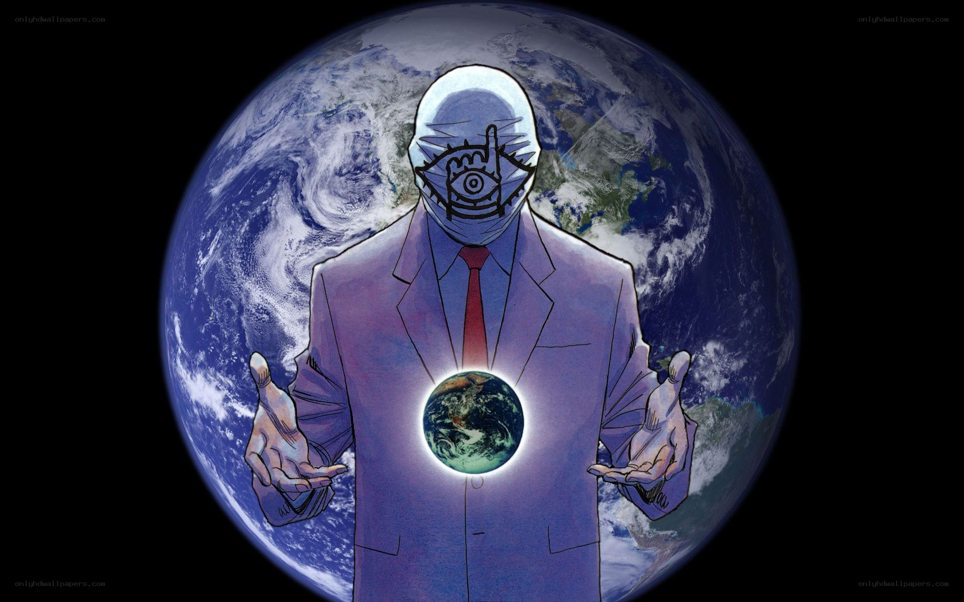 Man holding Earth in hands