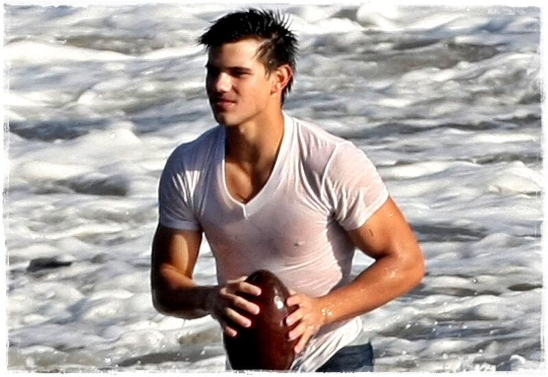 Man Holding Football — White