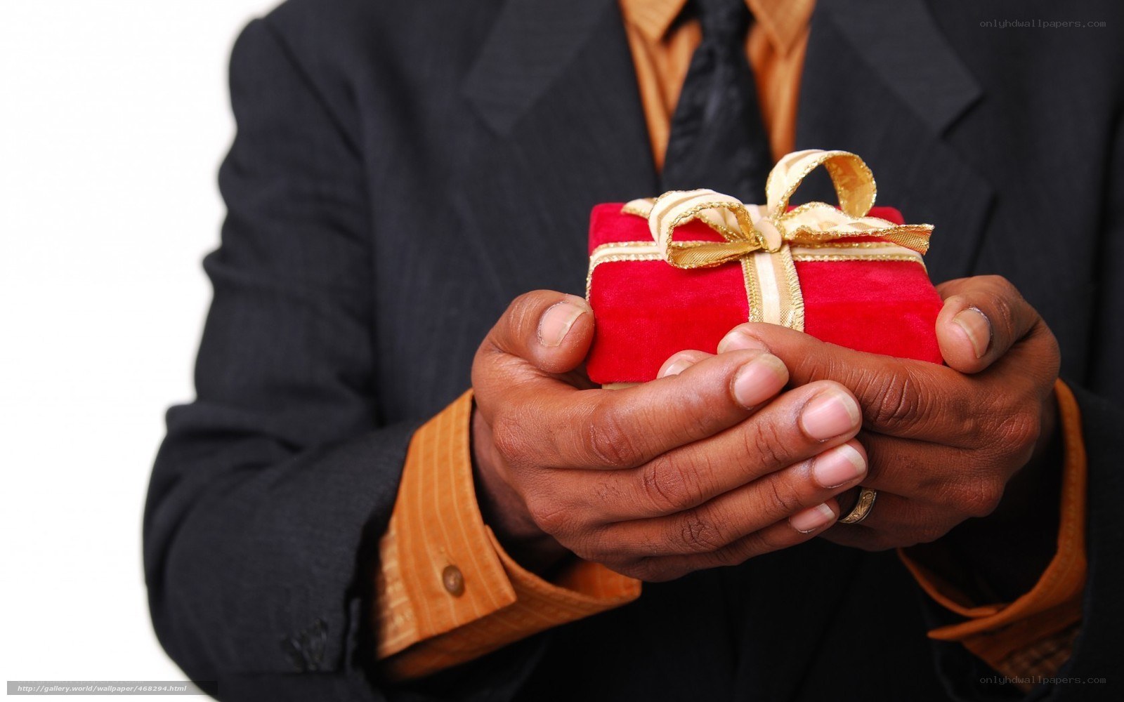 man holding gift box