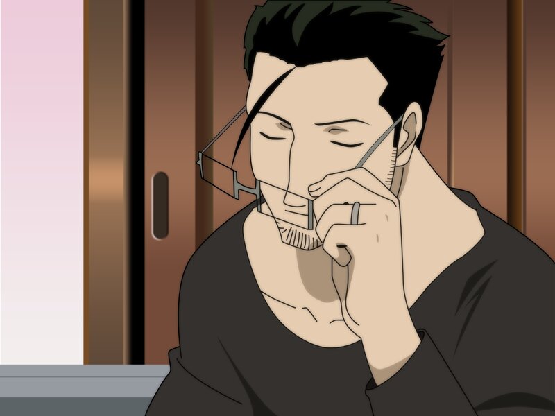man holding glasses