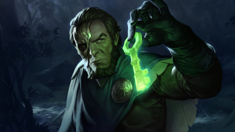 Man Holding Glowing Green Object