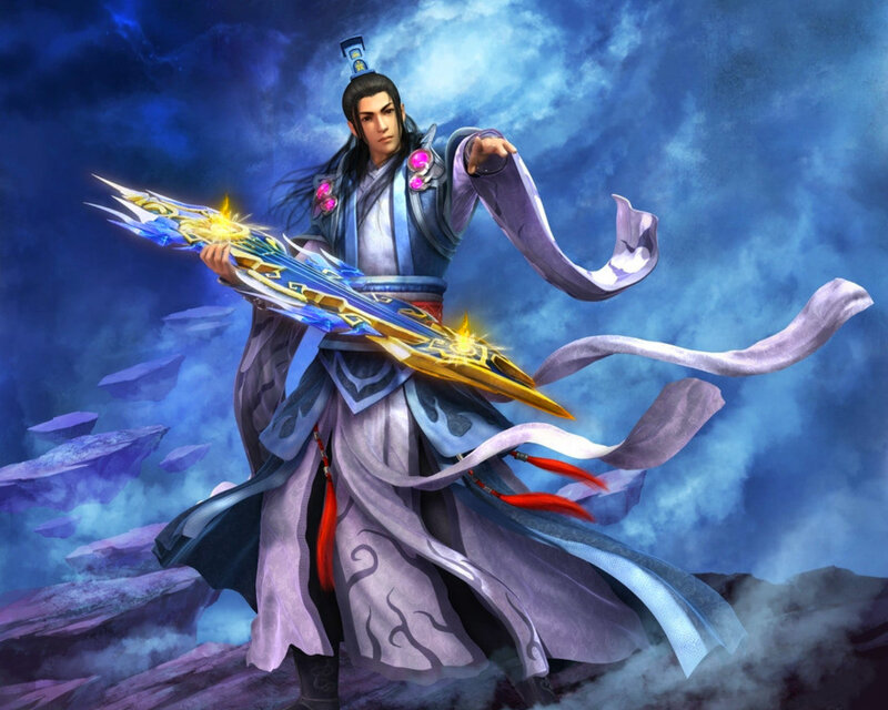 Man Holding Glowing Sword