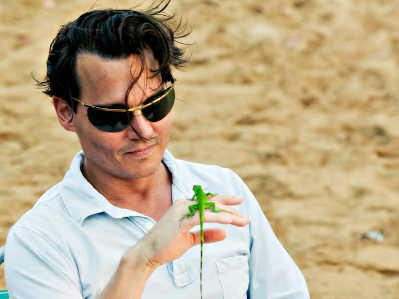 Man Holding Green Lizard